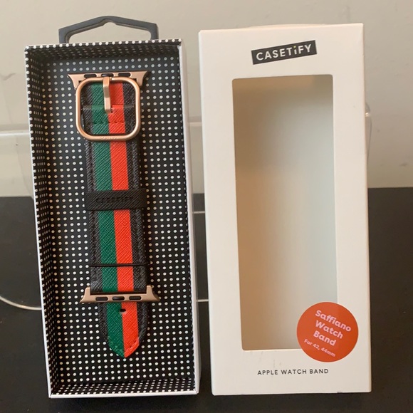Casetify Saffiano Vegan Leather Rose Gold Hardware Apple Watch Band - Picture 1 of 6